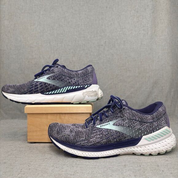 Brooks Adrenaline GTS 21 Shoes Purple White Mesh Running Sneaker Size 10‎ - Picture 2 of 10